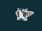 Platinum Aquamarine and Diamond Ring