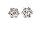 A pair of Diamond Cluster Earrings