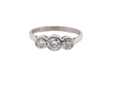 A platinum Three Stone Diamond Ring