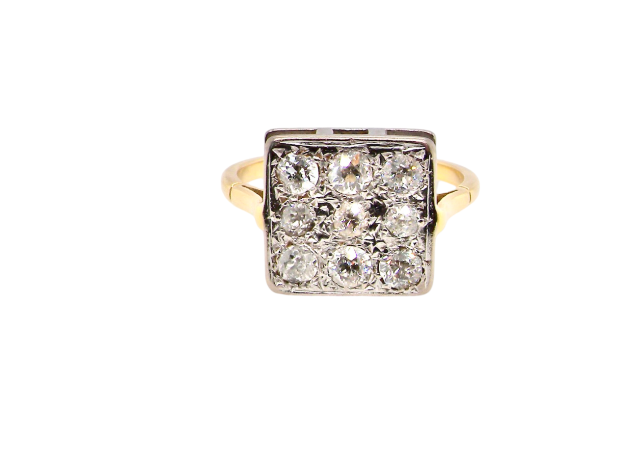  plaque style Art Deco diamond ring