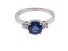 3 stone Sapphire and Diamond Ring