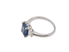 A fine three stone Sapphire and Diamond Ring side view