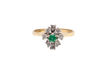 An Emerald and Diamond Cluster Ring