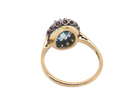 A vintage Blue Zircon and Diamond Ring rear view