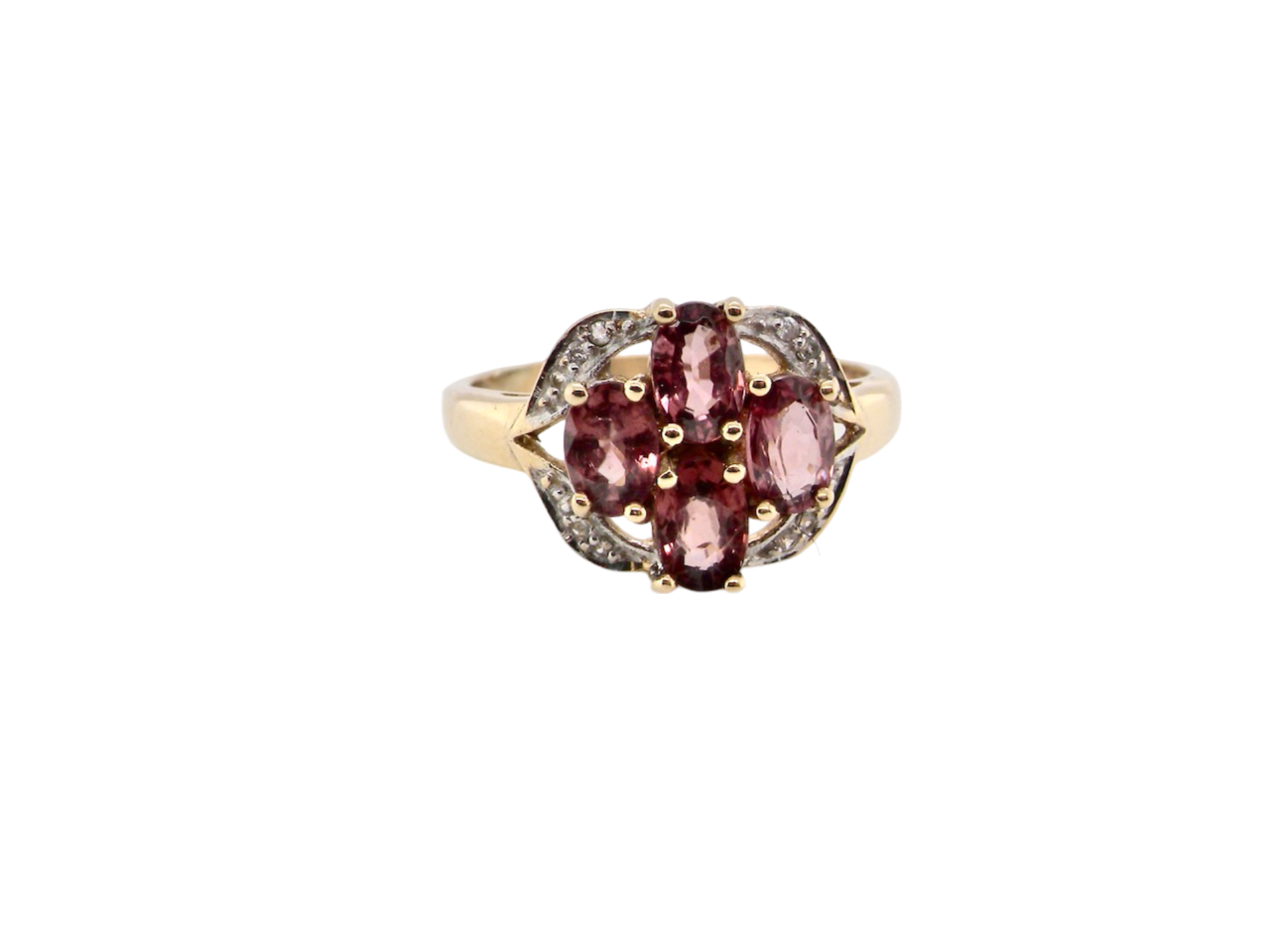 A Garnet and Diamond Ring