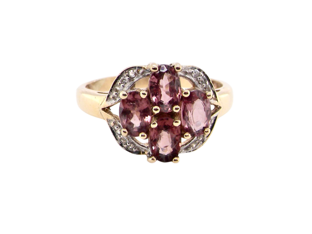  Garnet and Diamond Ring