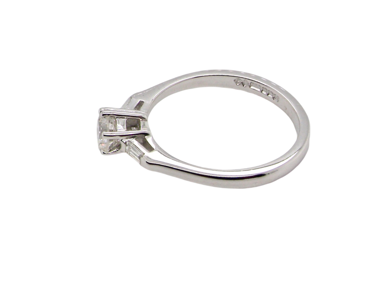 A fine Diamond Solitaire Ring side view