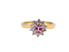 A Pink Sapphire and Diamond Ring