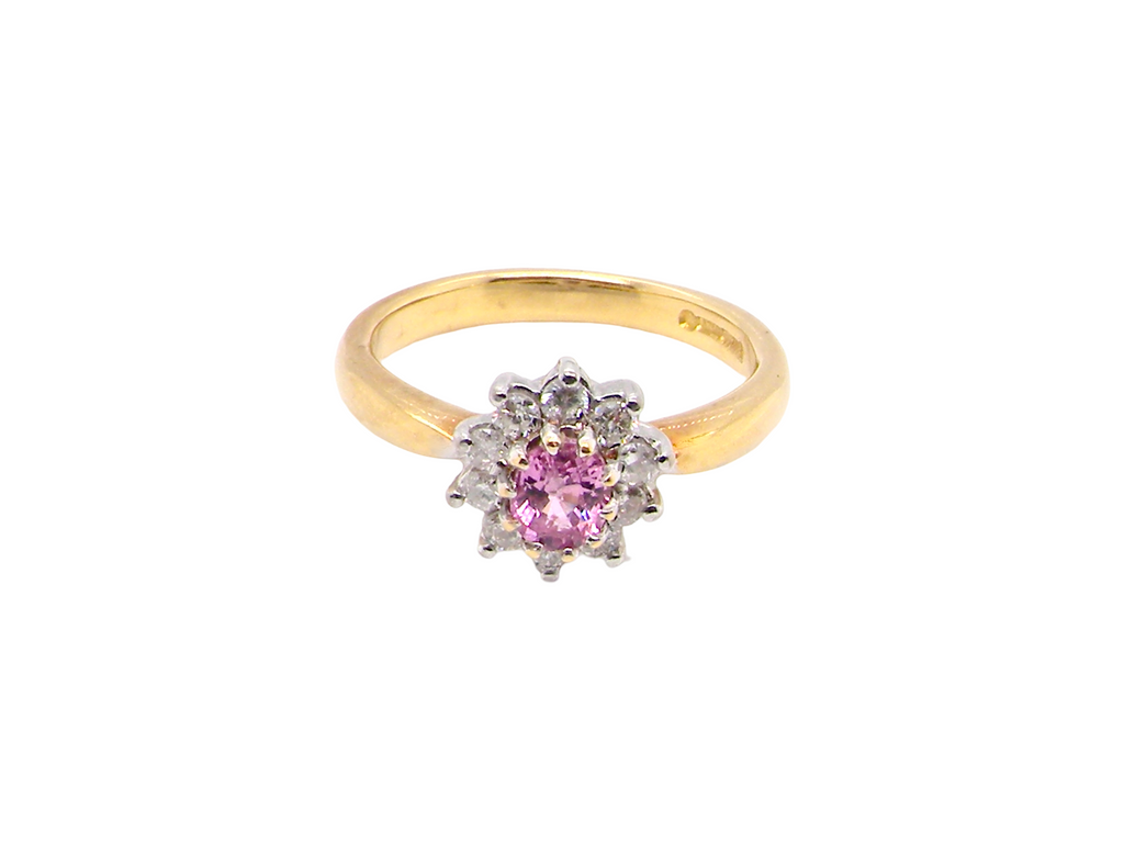 Pink Sapphire and Diamond Ring