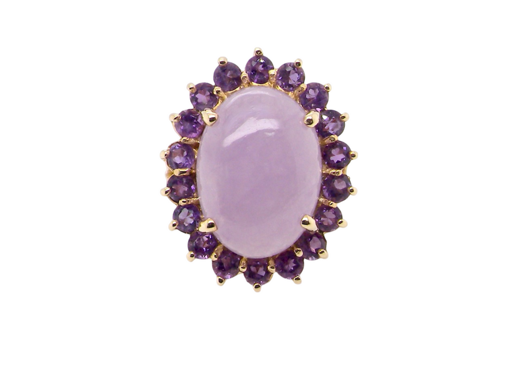 Jade and Amethyst dress ring