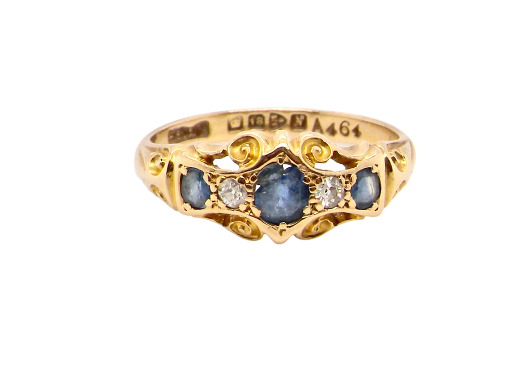 antique Sapphire and Diamond Ring