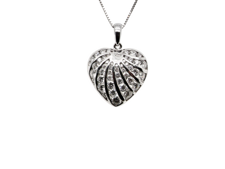 A gorgeous heart shaped diamond pendant