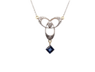 An Edwardian Sapphire and Diamond Pendant