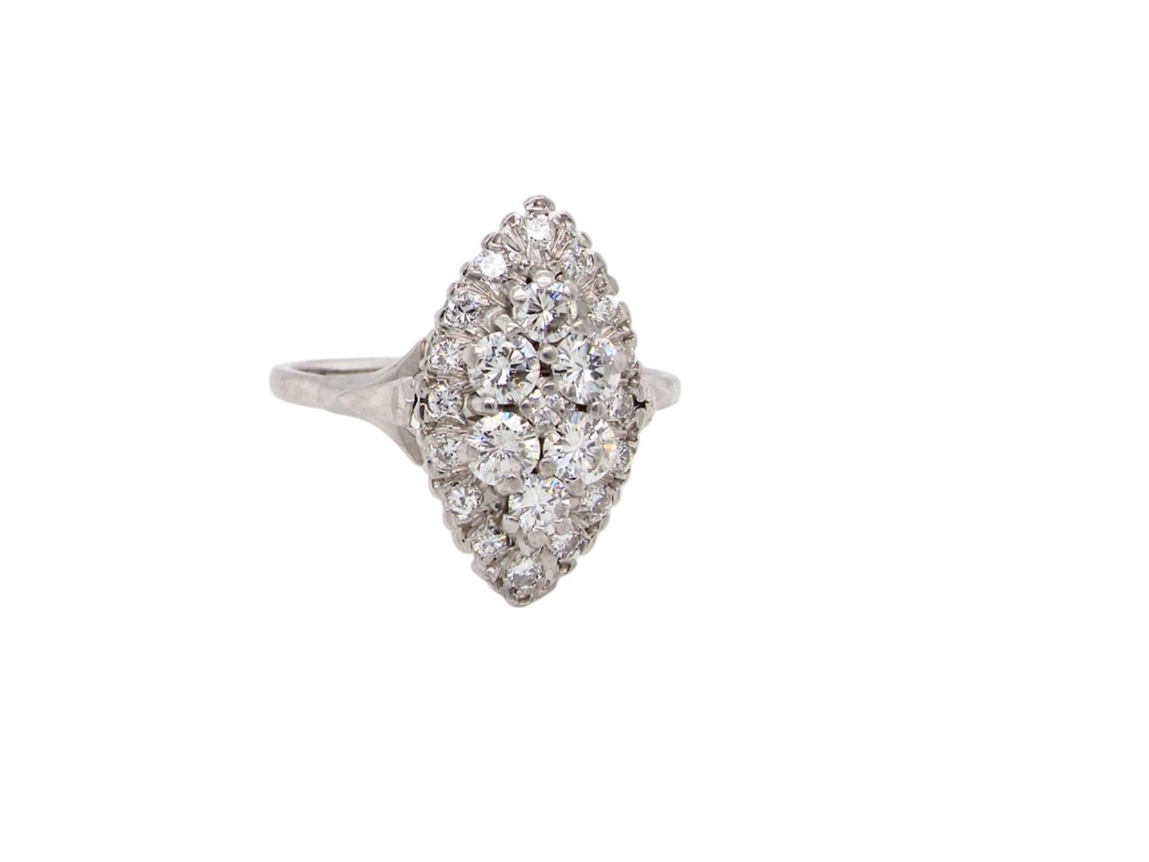 marquise shaped Diamond Cluster Ring