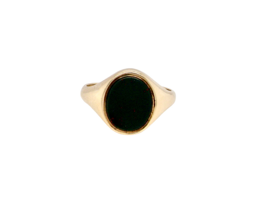 A man's bloodstone signet ring