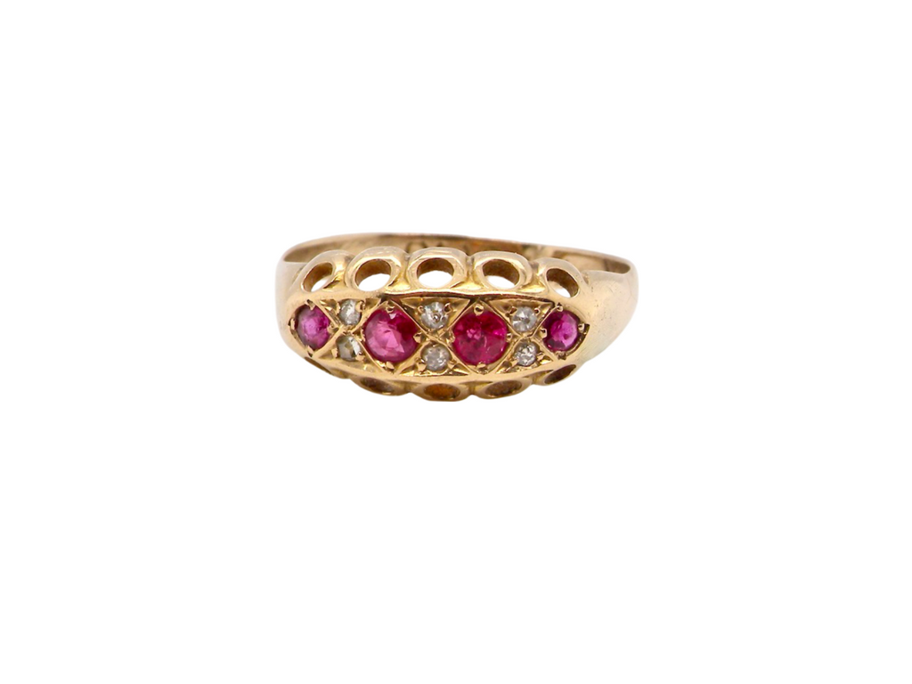 An antique ruby and diamond ring