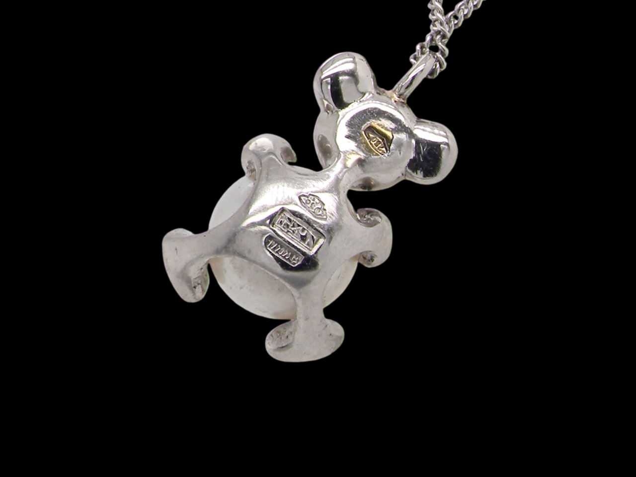 A Teddy Bear Pendant rear view