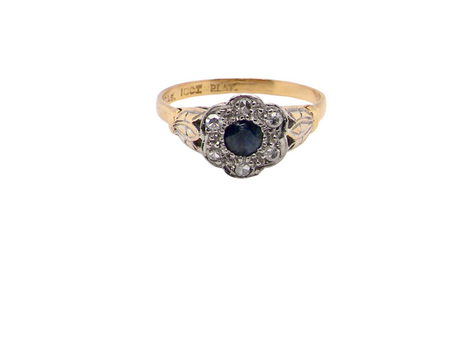  early 20th century Sapphire and Diamond Ring