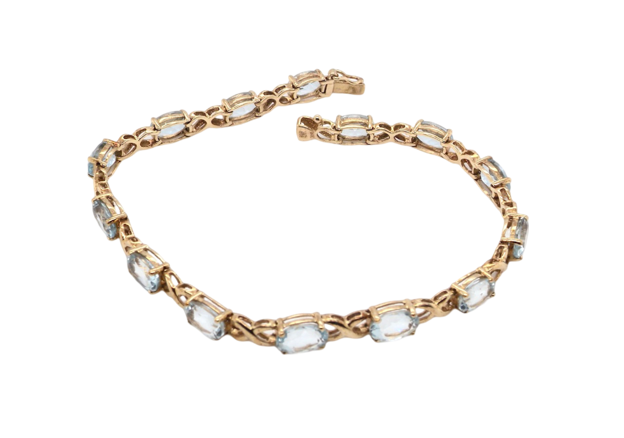 blue topaz line bracelet