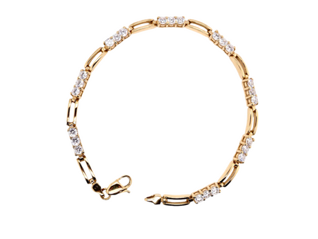 A line bracelet set with Cubic Zirconia