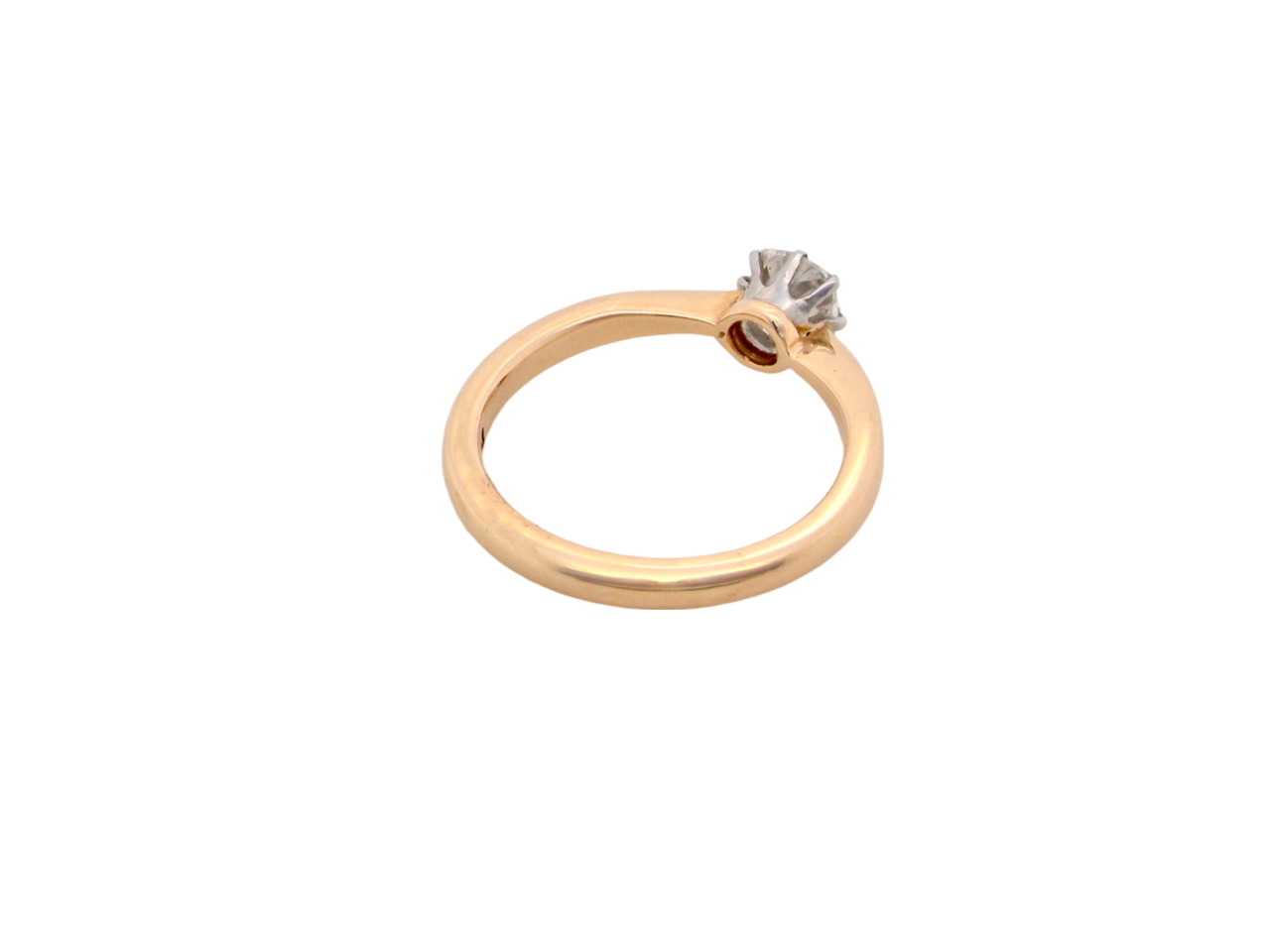 A solitaire Diamond Ring rear aspect