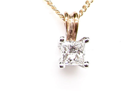 A princess cut diamond pendant