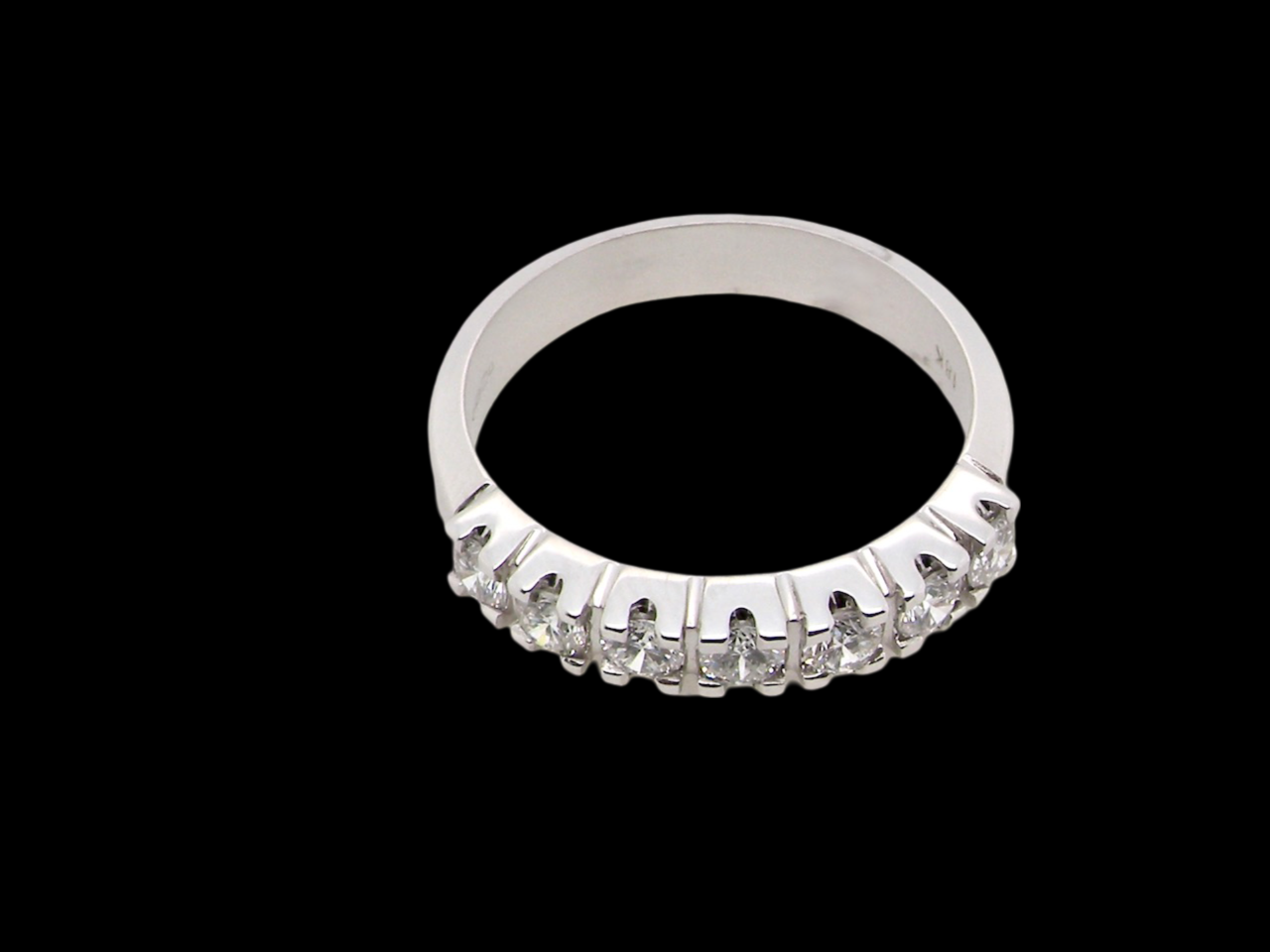 A white gold Diamond Eternity Ring top view