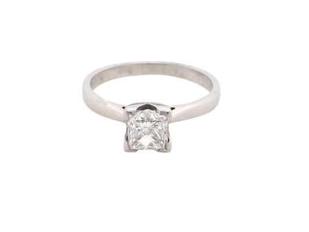 An impressive solitaire princess cut diamond ring