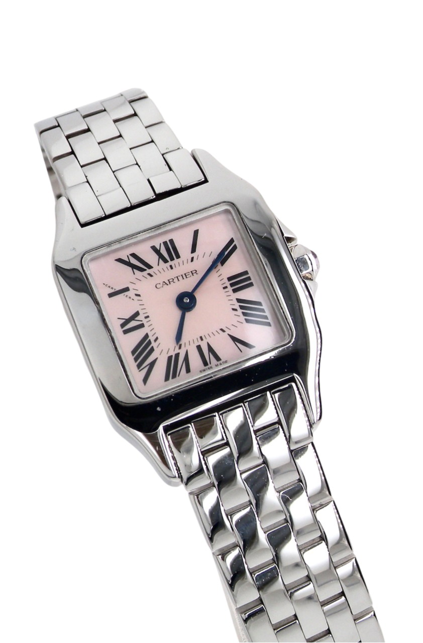 A Womans Cartier Santos Demoiselle watch