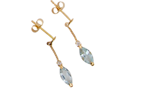 A pretty pair of Aquamarine and Diamond earrings