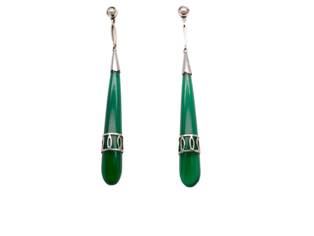 A pair of Jadeite drop earrings