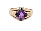 vintage  man's amethyst set gypsy style ring