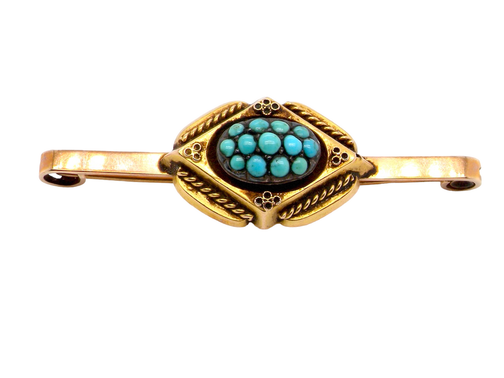 early 20th century vintage turquoise brooch