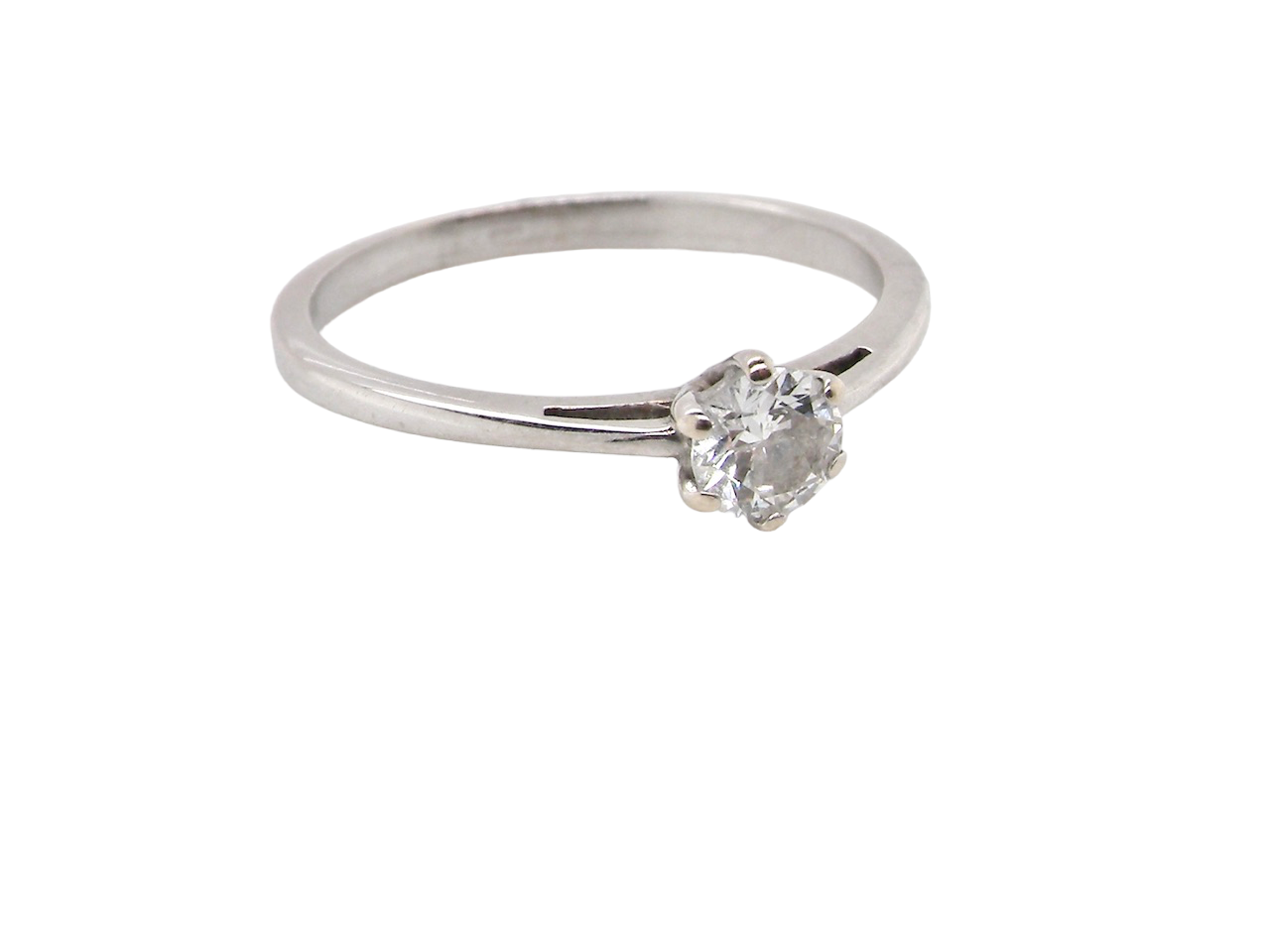 vintage solitaire white gold diamond ring