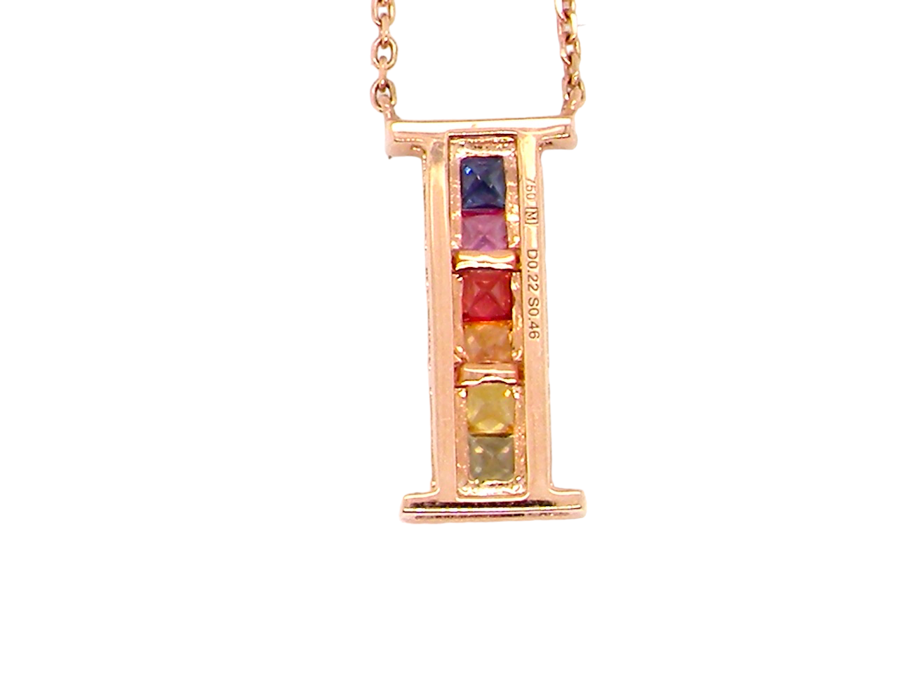 vintage vari-hue sapphire and diamond pendant.