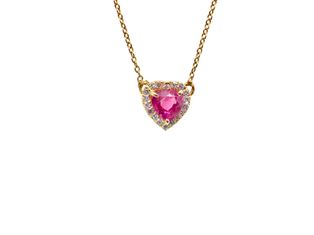 A pretty ruby and diamond pendant