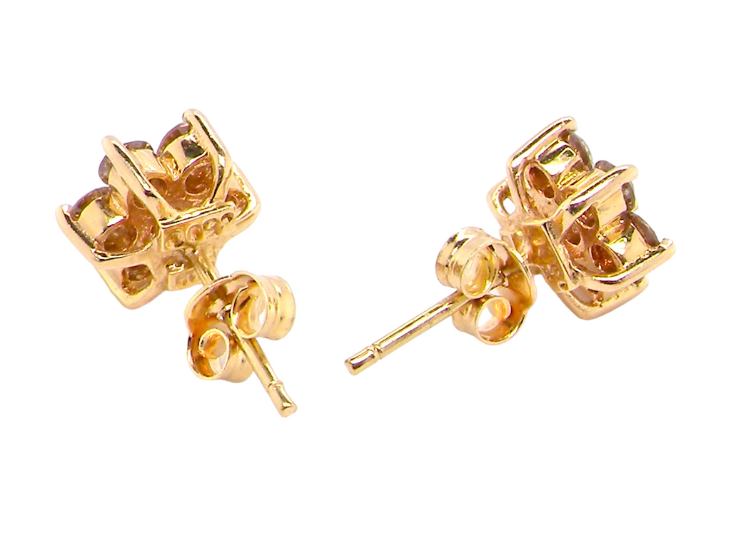 Vintage diamond cluster earrings