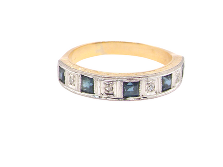 half hoop sapphire and diamond eternity ring
