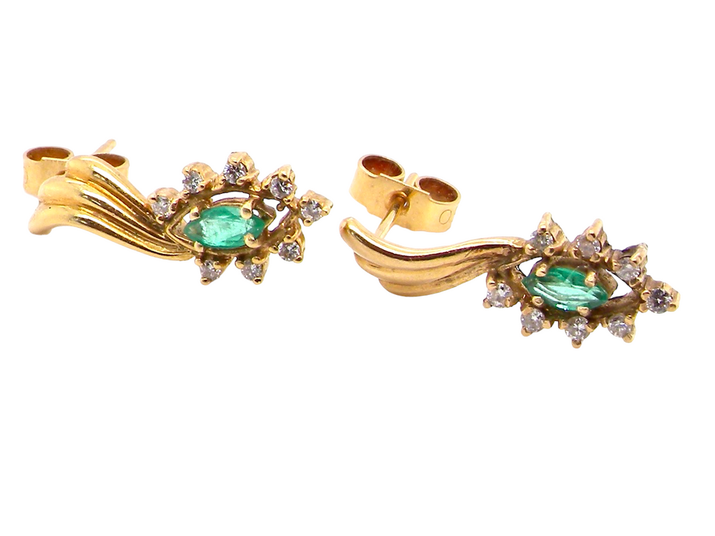  emerald and diamond earrings