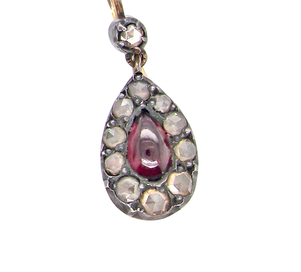  ruby and diamond drop earrings