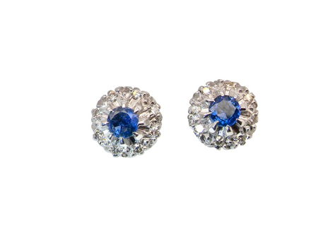 A vintage pair 0f Sapphire and Diamond earrings