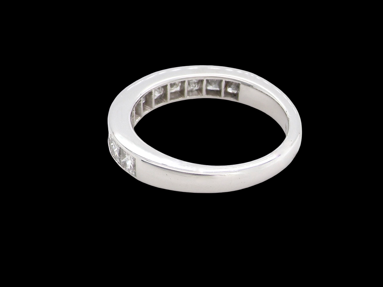 Platinum diamond eternity ring back view