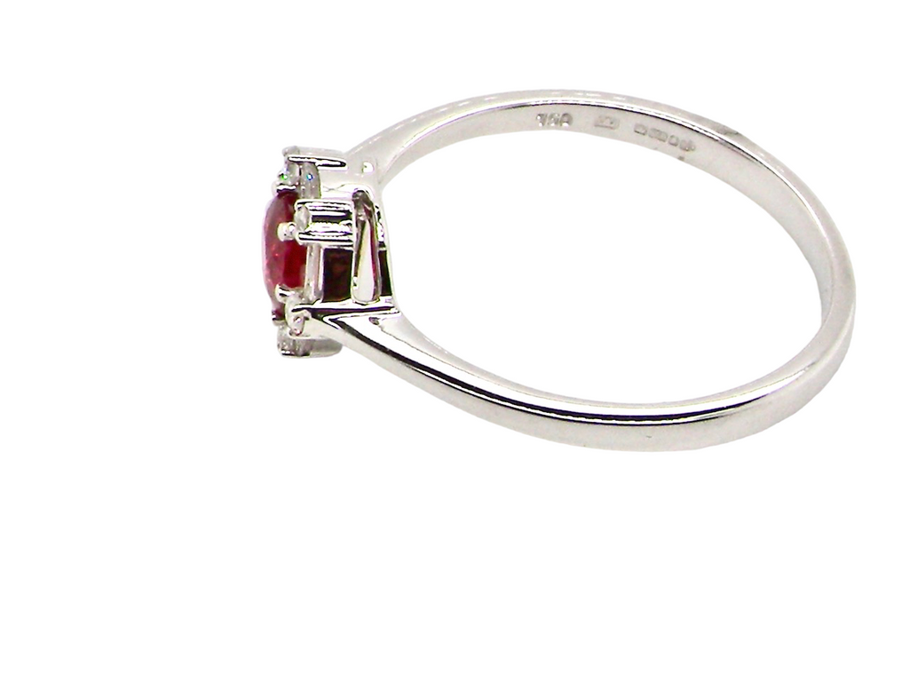 ruby and diamond cluster ring