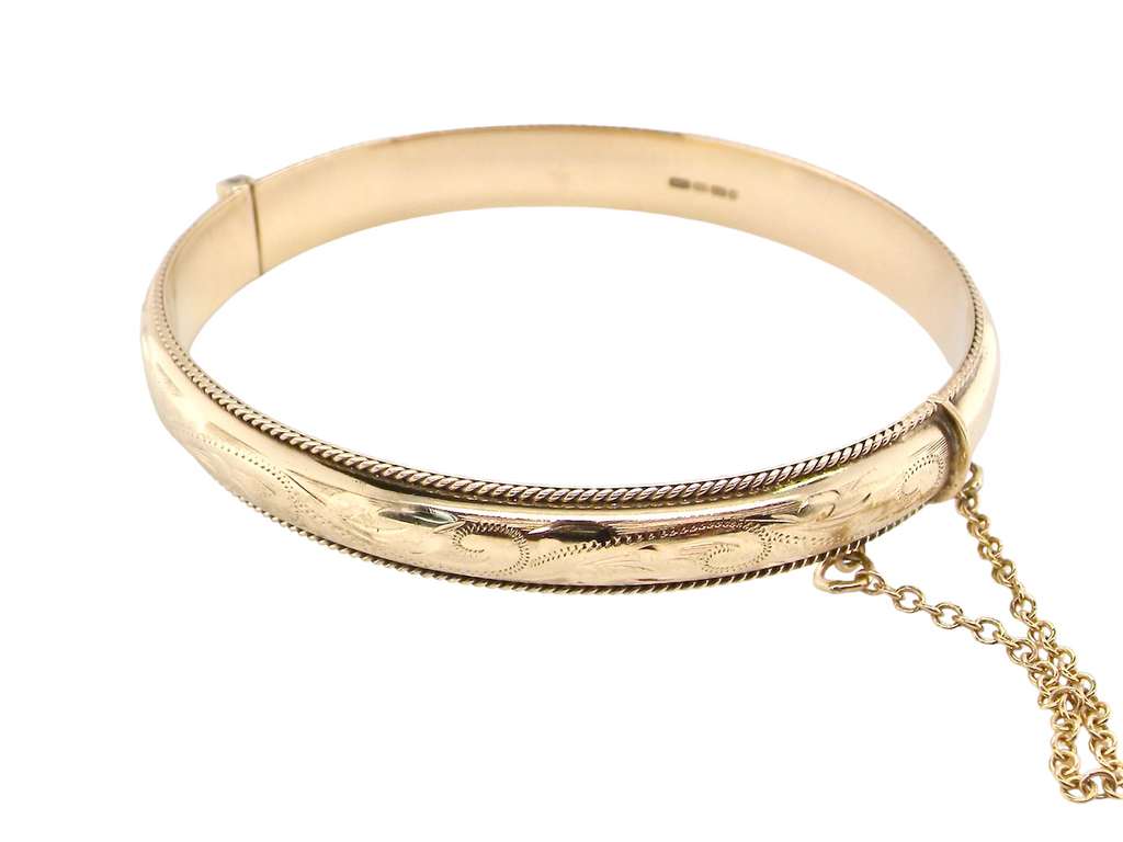 9 carat gold bangle engraved