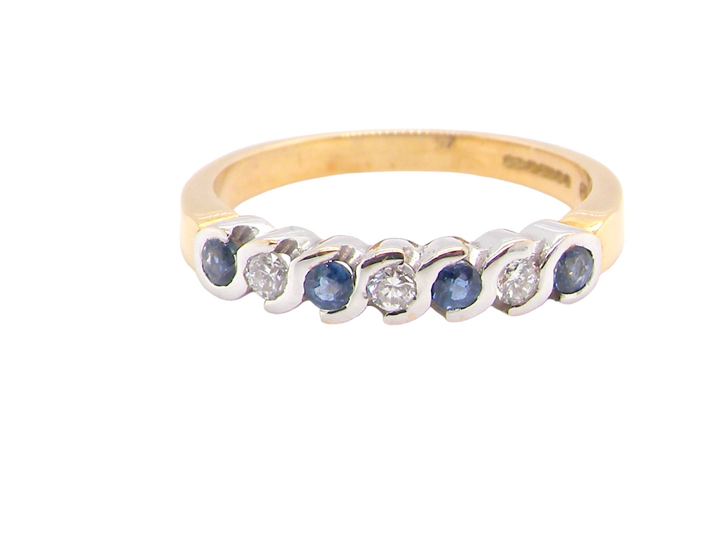 sapphire and diamond eternity ring