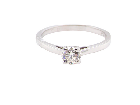 A white gold solitaire diamond ring 