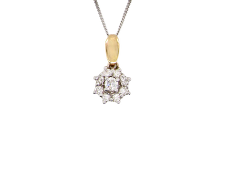 diamond cluster pendant