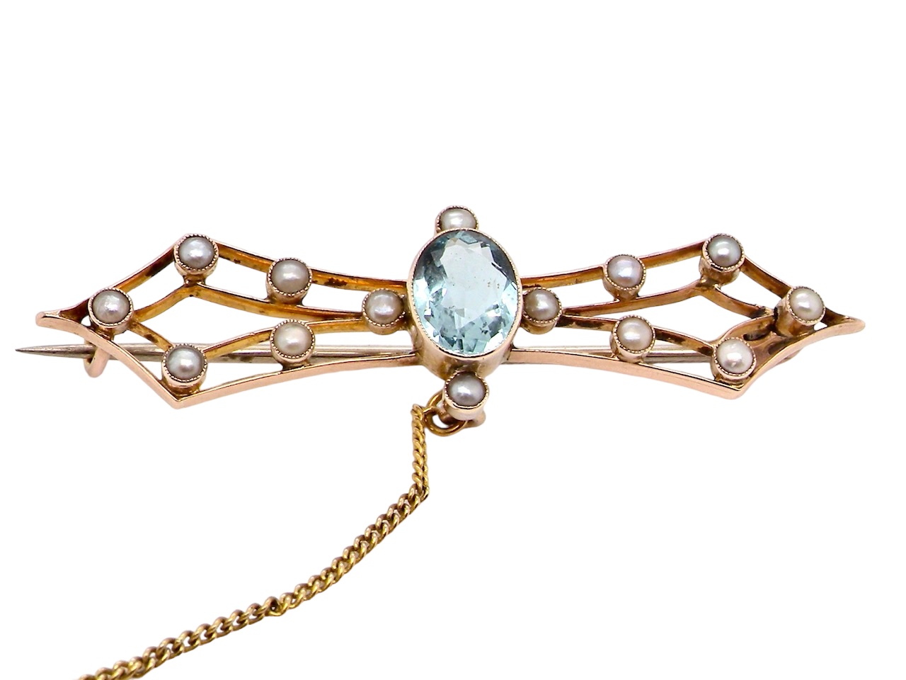 AQUAMARINE BAR BROOCH