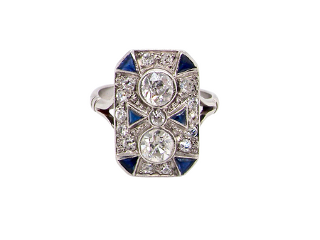 Art Deco Sapphire and diamond ring