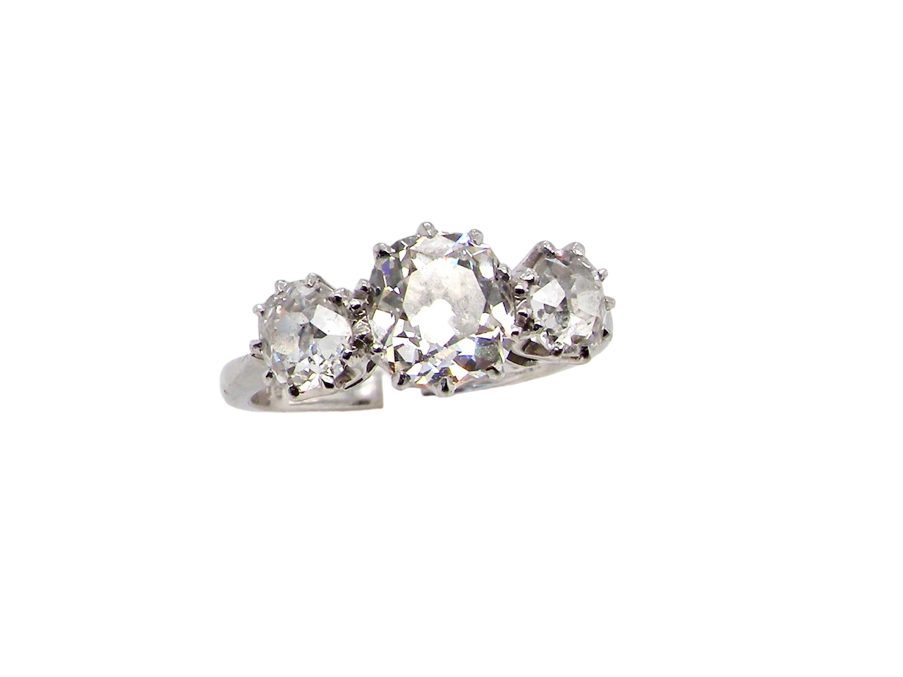 trilogy three stone diamond ring